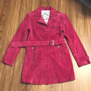 Bradley Bayou Genuine Leather Trench-Style Coat Size XS